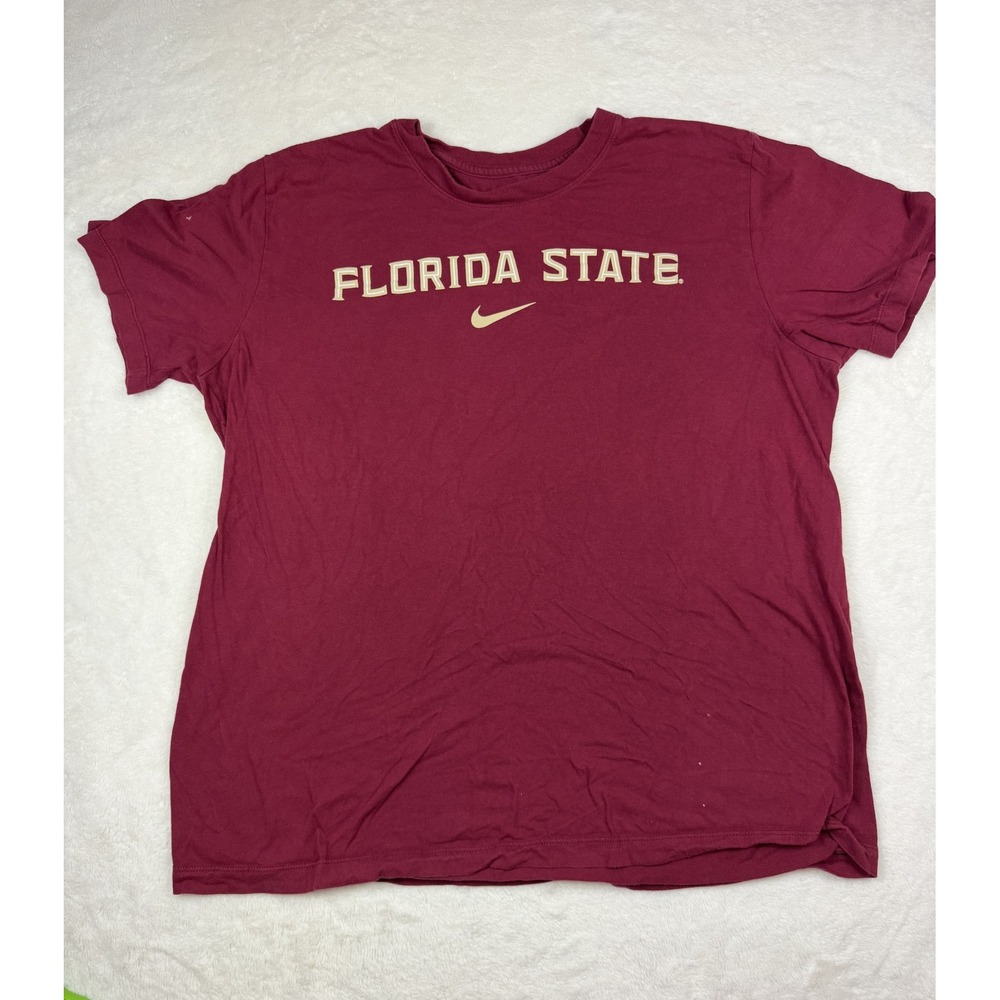 Nike Florida State Seminoles Mens Garnet Gold Logo T-Shirt XL